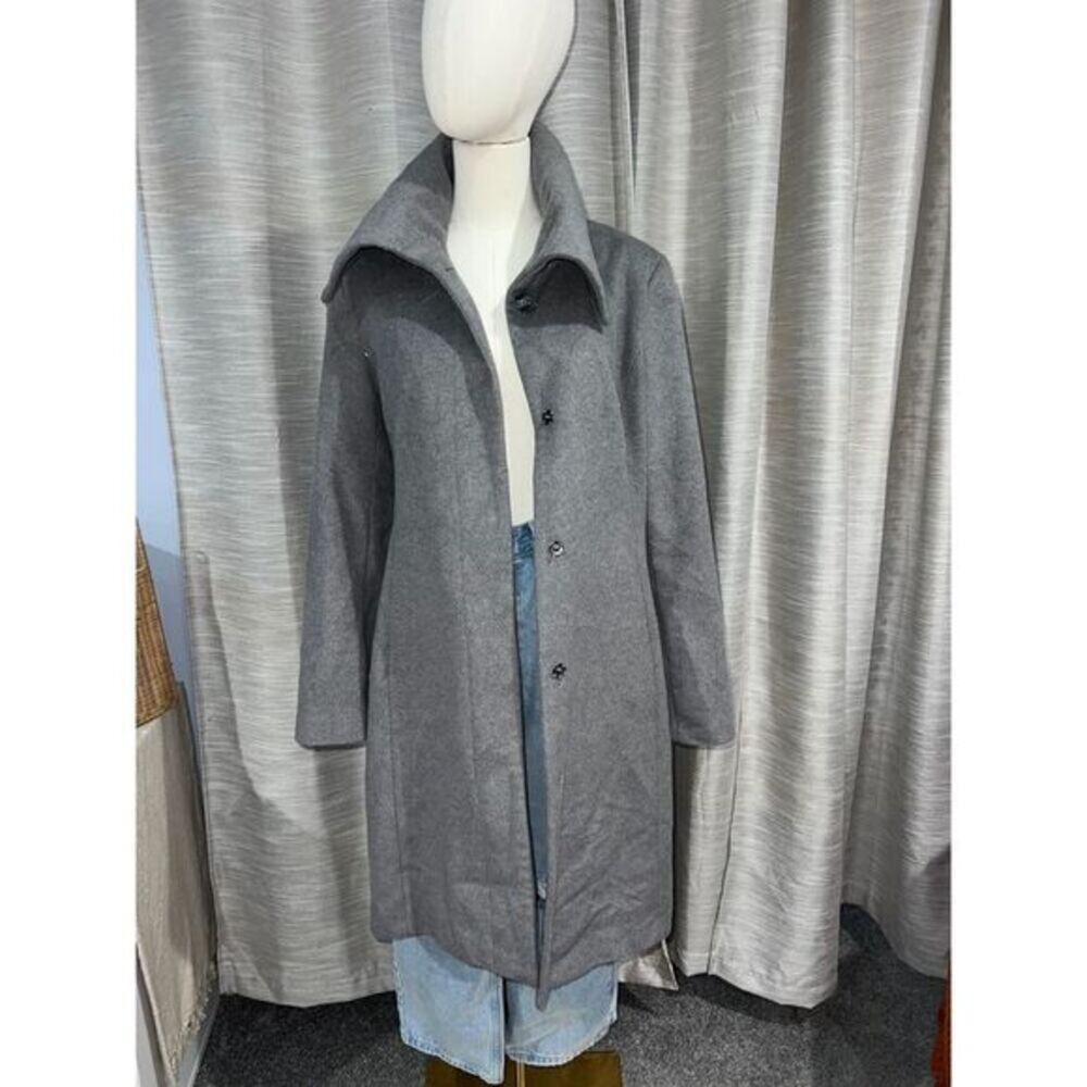 Cole Haan women's wool blend gray trench coat size 10